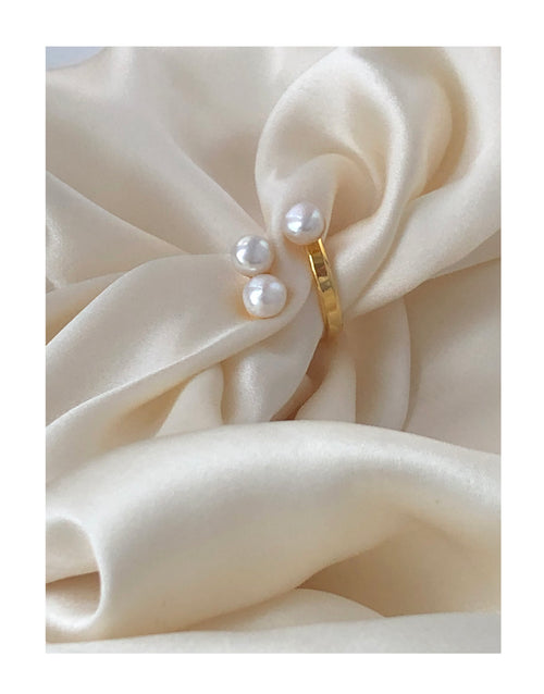 PIERŚCIONEK PERŁOWY TRIPLE PEARL SIMPLE RING
