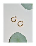 GOLD TWISTED HOOPS EARRINGS