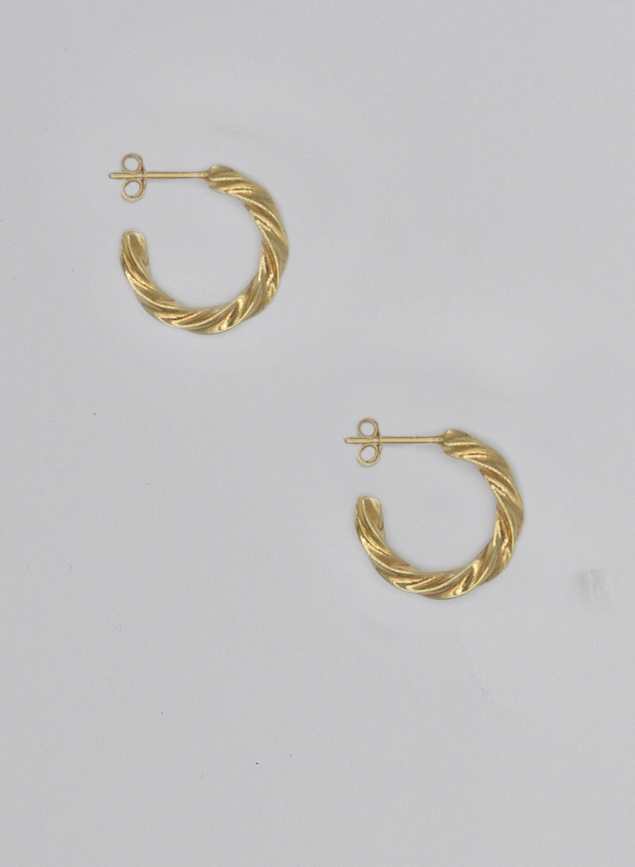 GOLD TWISTED HOOPS EARRINGS