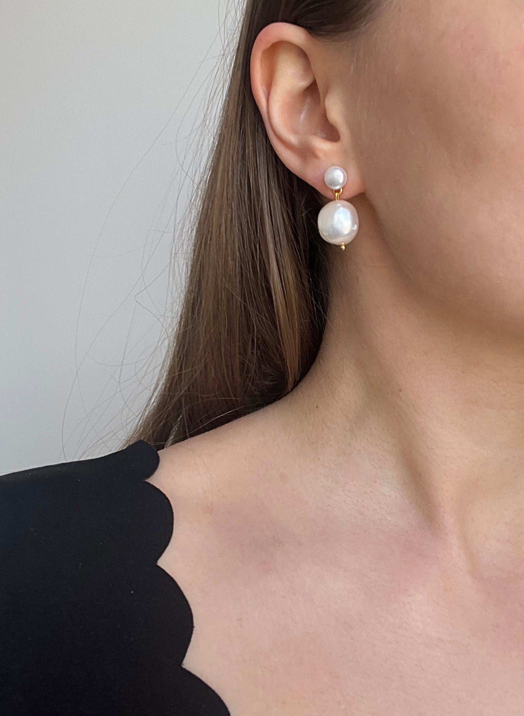 KOLCZYKI PERŁOWE HARRIET DOUBLE PEARL