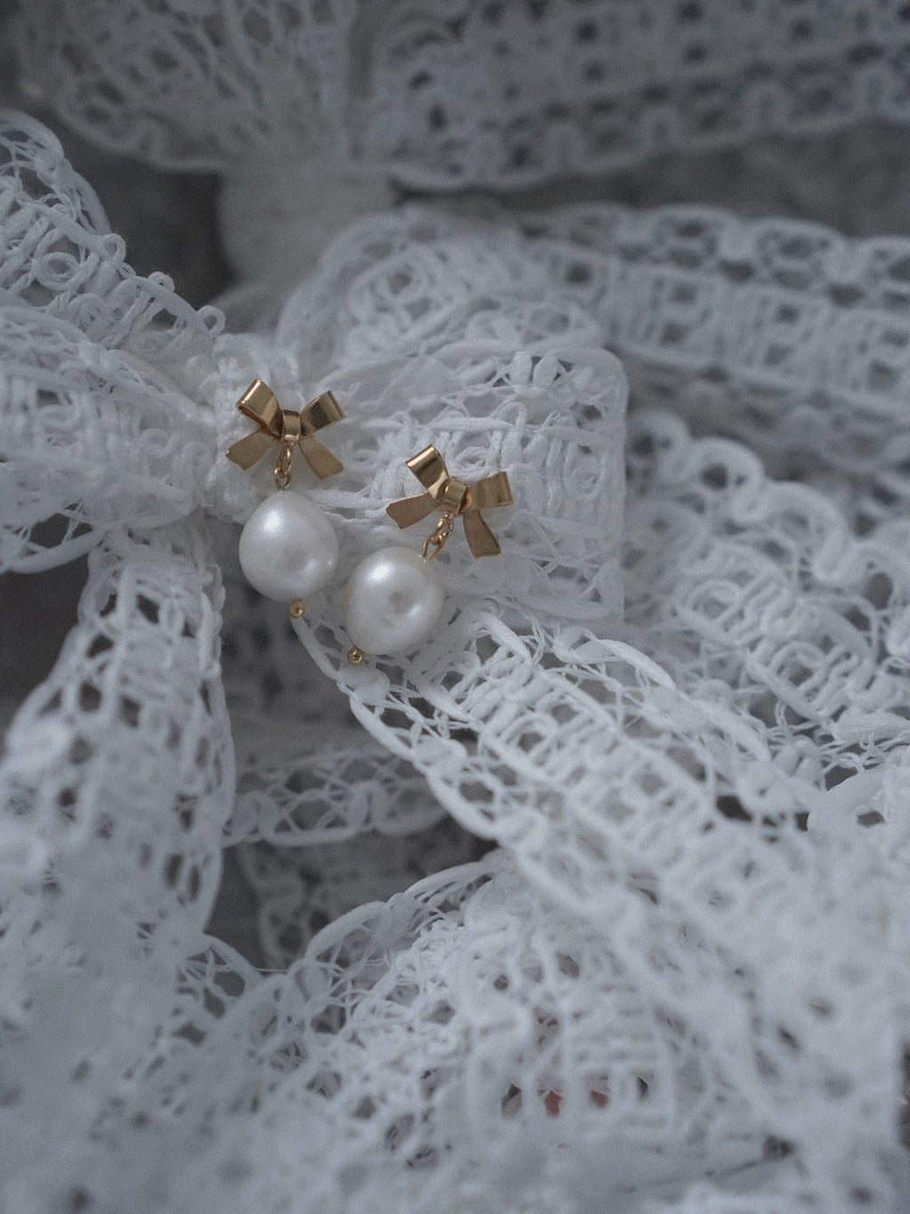 KOLCZYKI PERŁOWE BOW PEARL