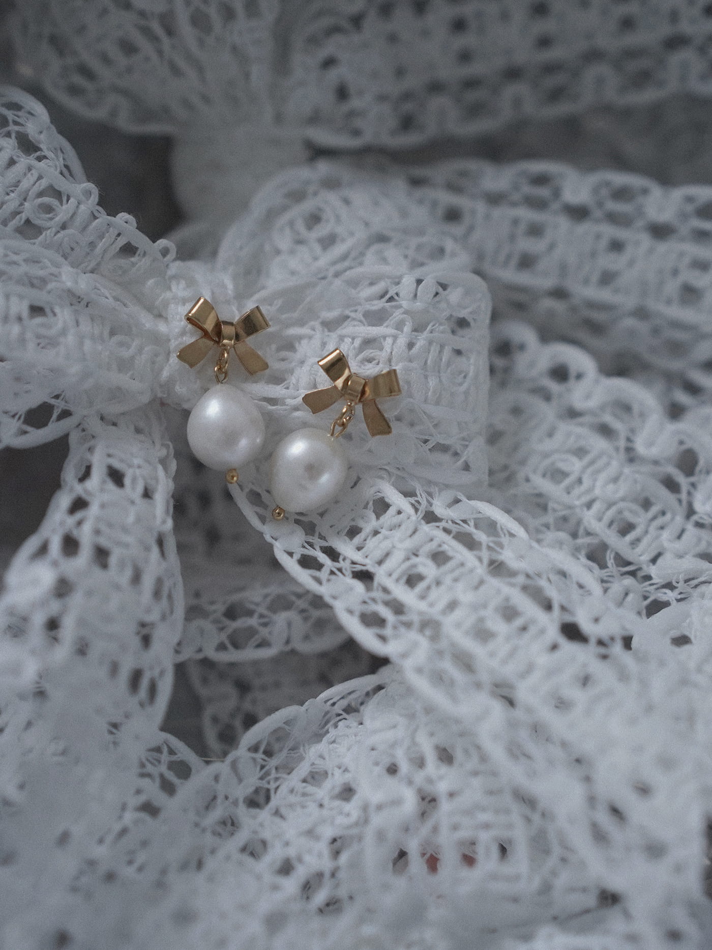 KOLCZYKI PERŁOWE BOW PEARL