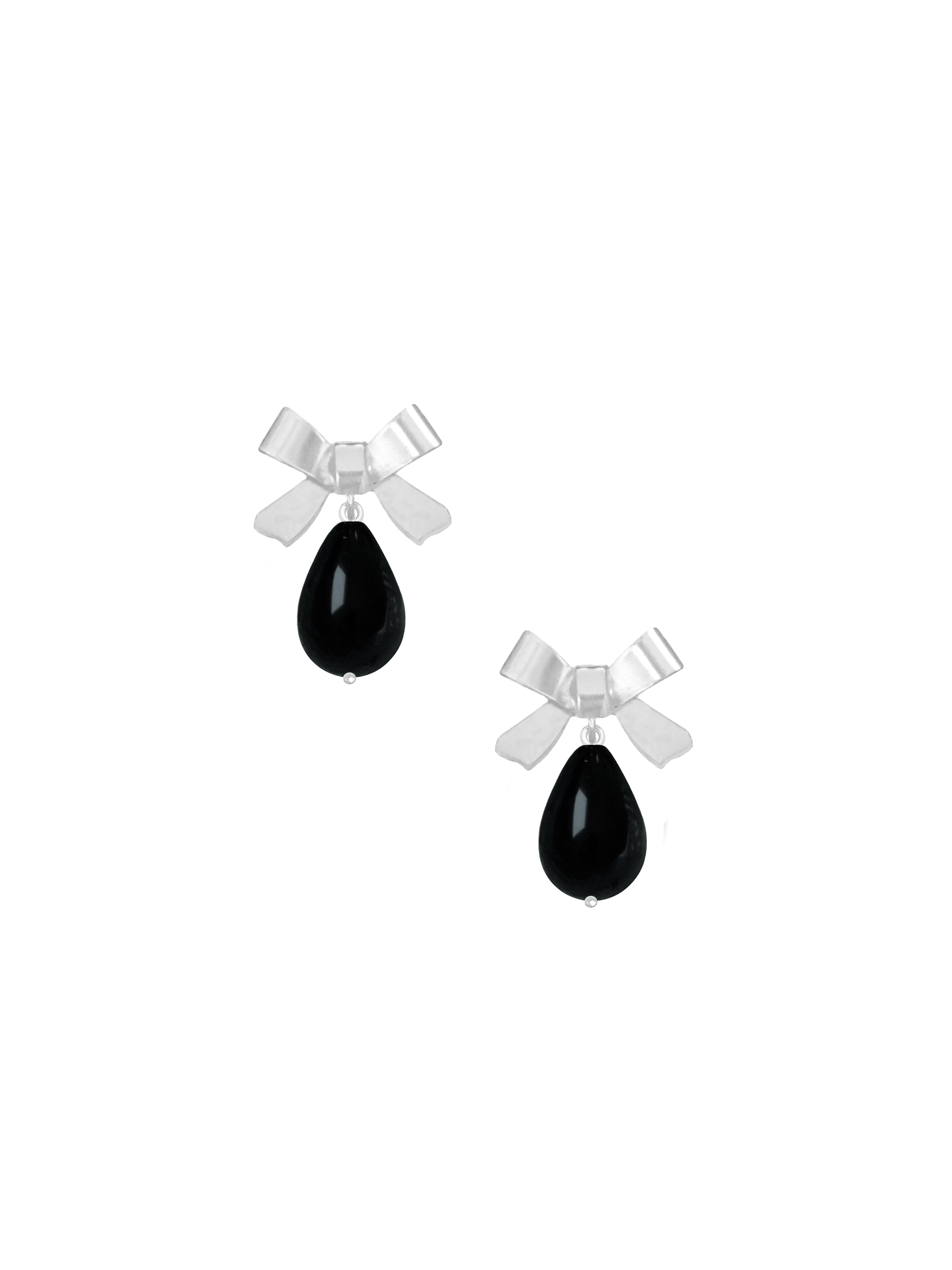 KOLCZYKI BOW ONYX DROP