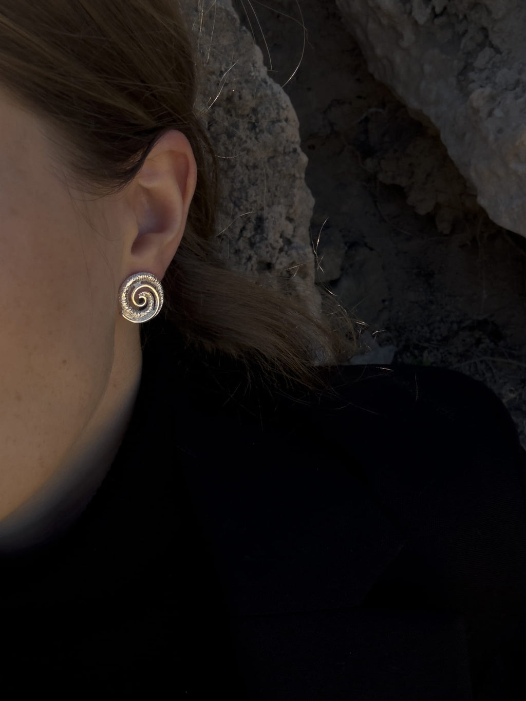 FINN SPIRAL SILVER EARRINGS