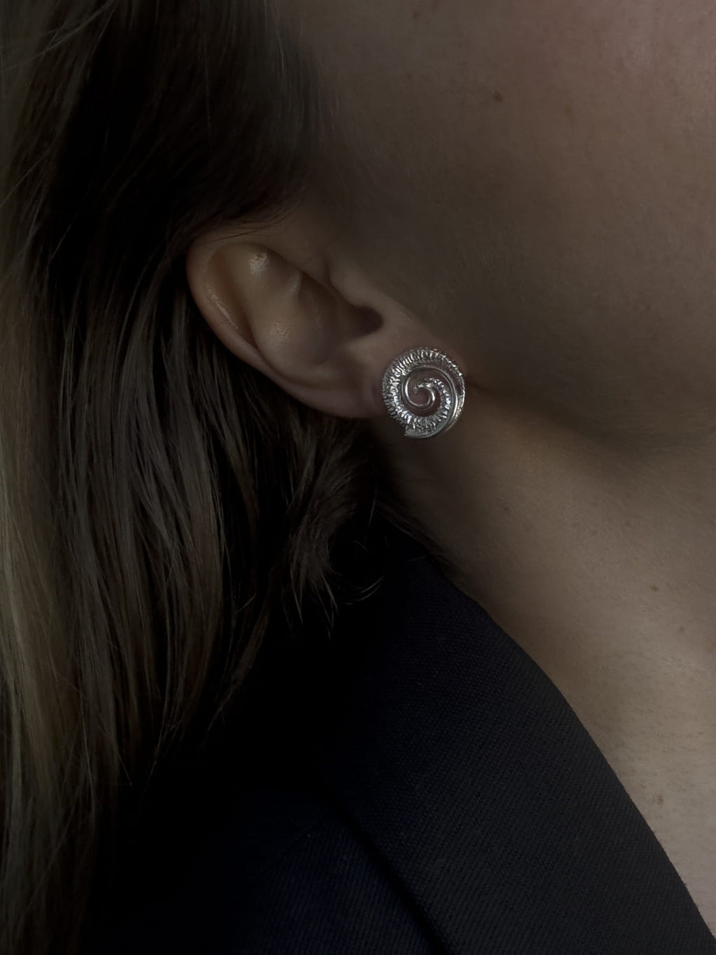 FINN SPIRAL SILVER EARRINGS
