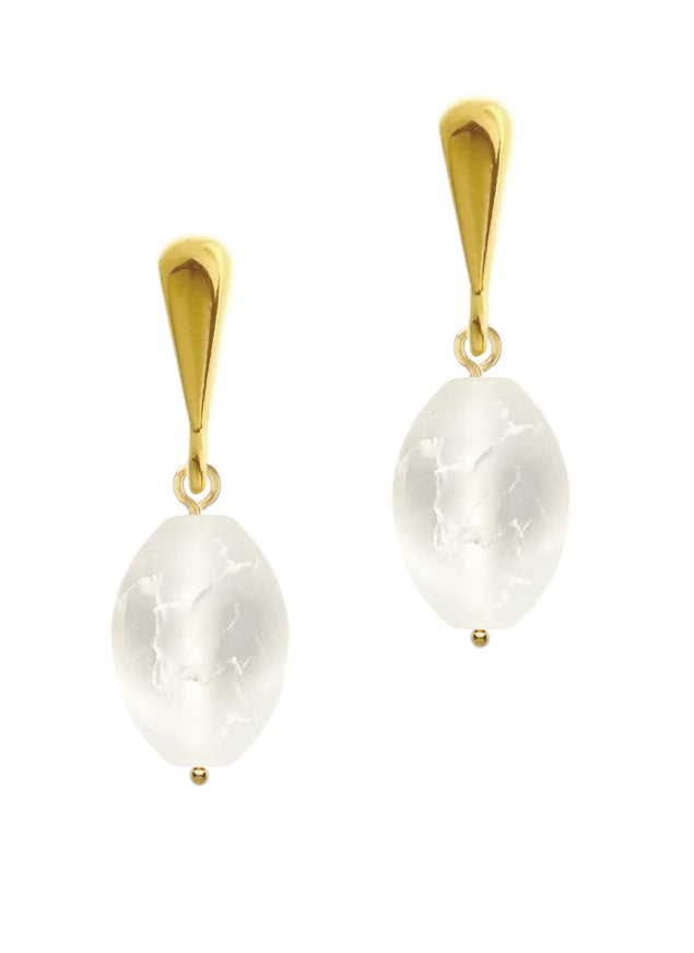 OVAL CRYSTAL EARRINGS
