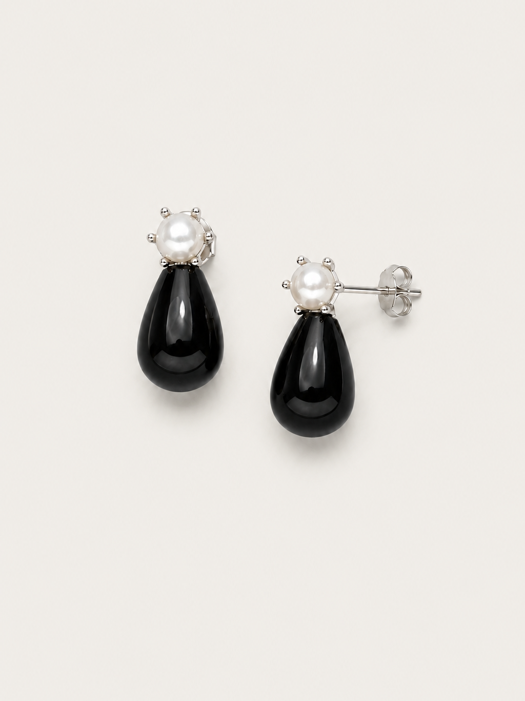 KOLCZYKI PERŁOWE CLEMENTINE | ONYX