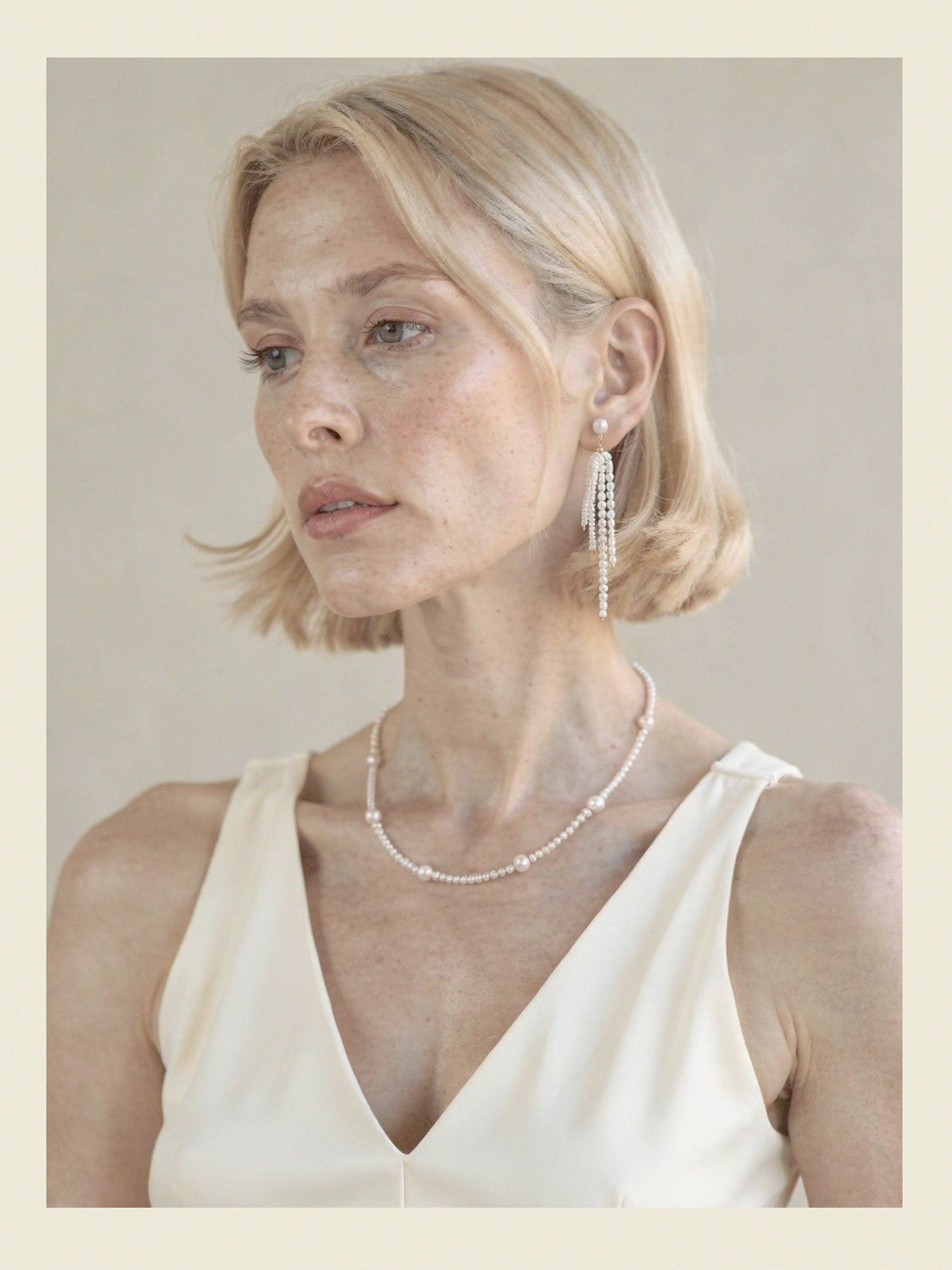 MARI FRINGE PEARL EARRINGS