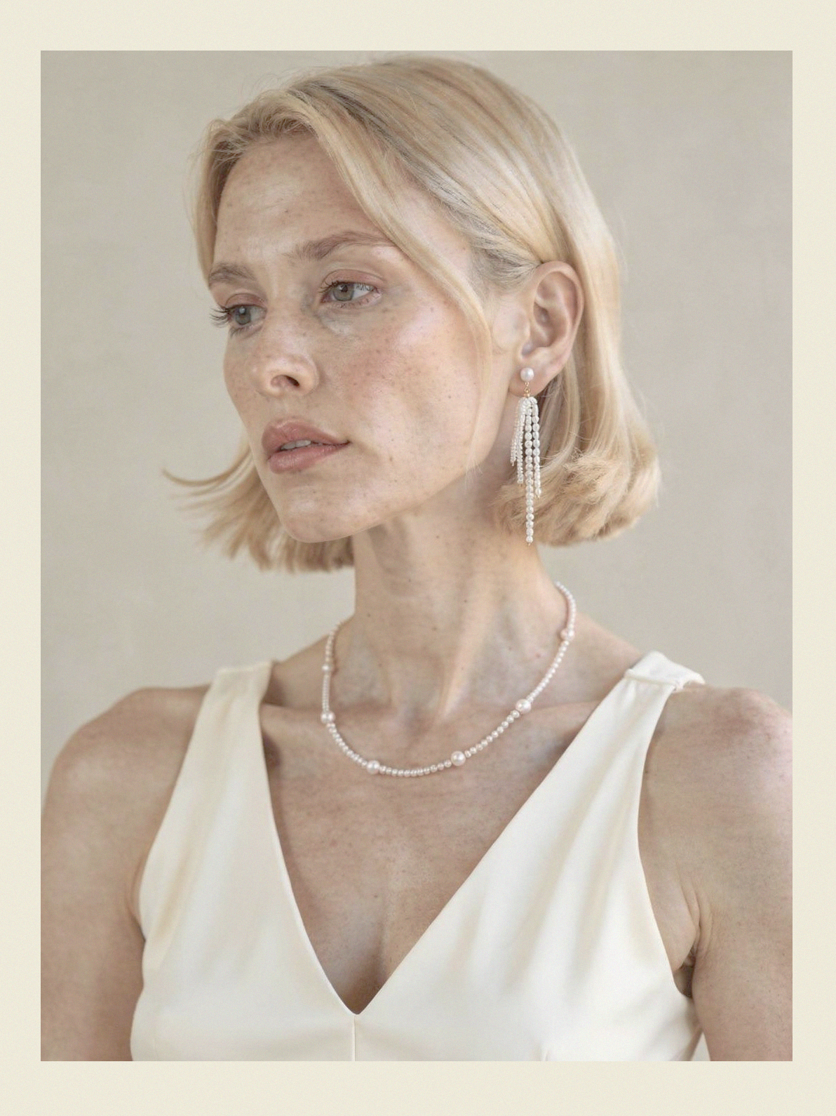MARI FRINGE PEARL EARRINGS