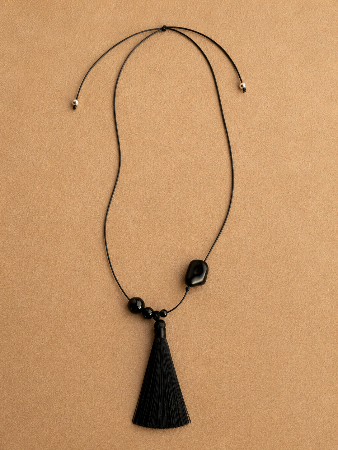 NASZYJNIK SIMONE TASSEL | BAWEŁNA ONYX