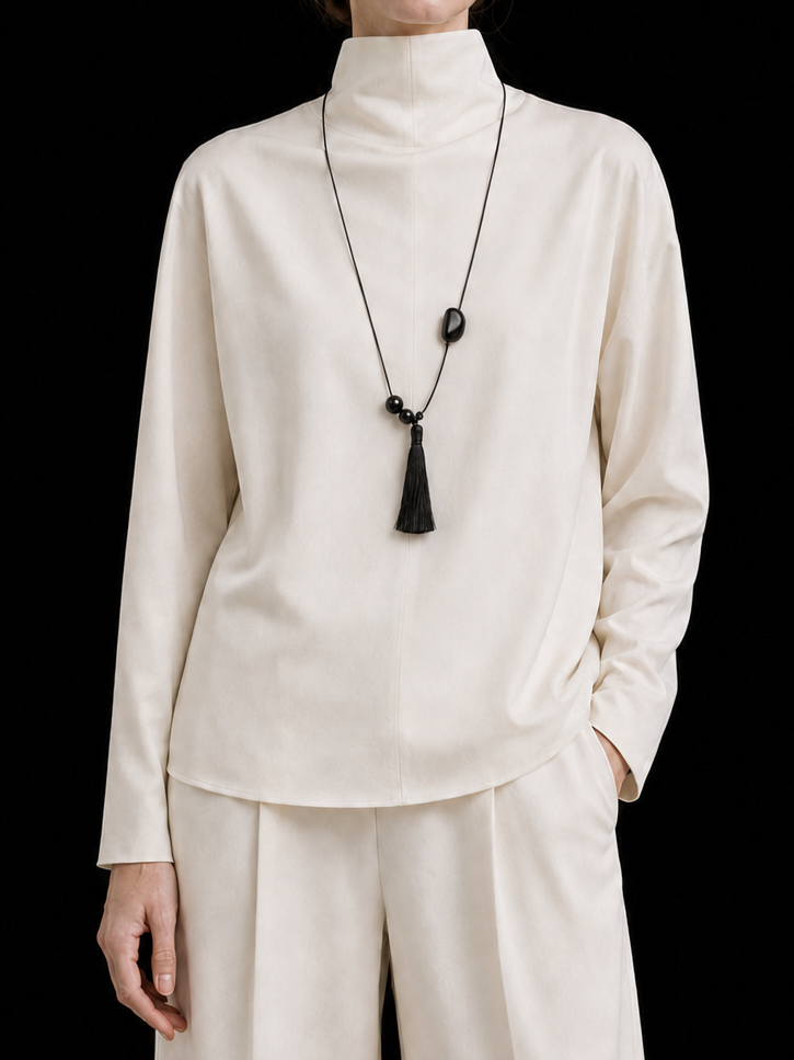 NASZYJNIK SIMONE TASSEL | BAWEŁNA ONYX