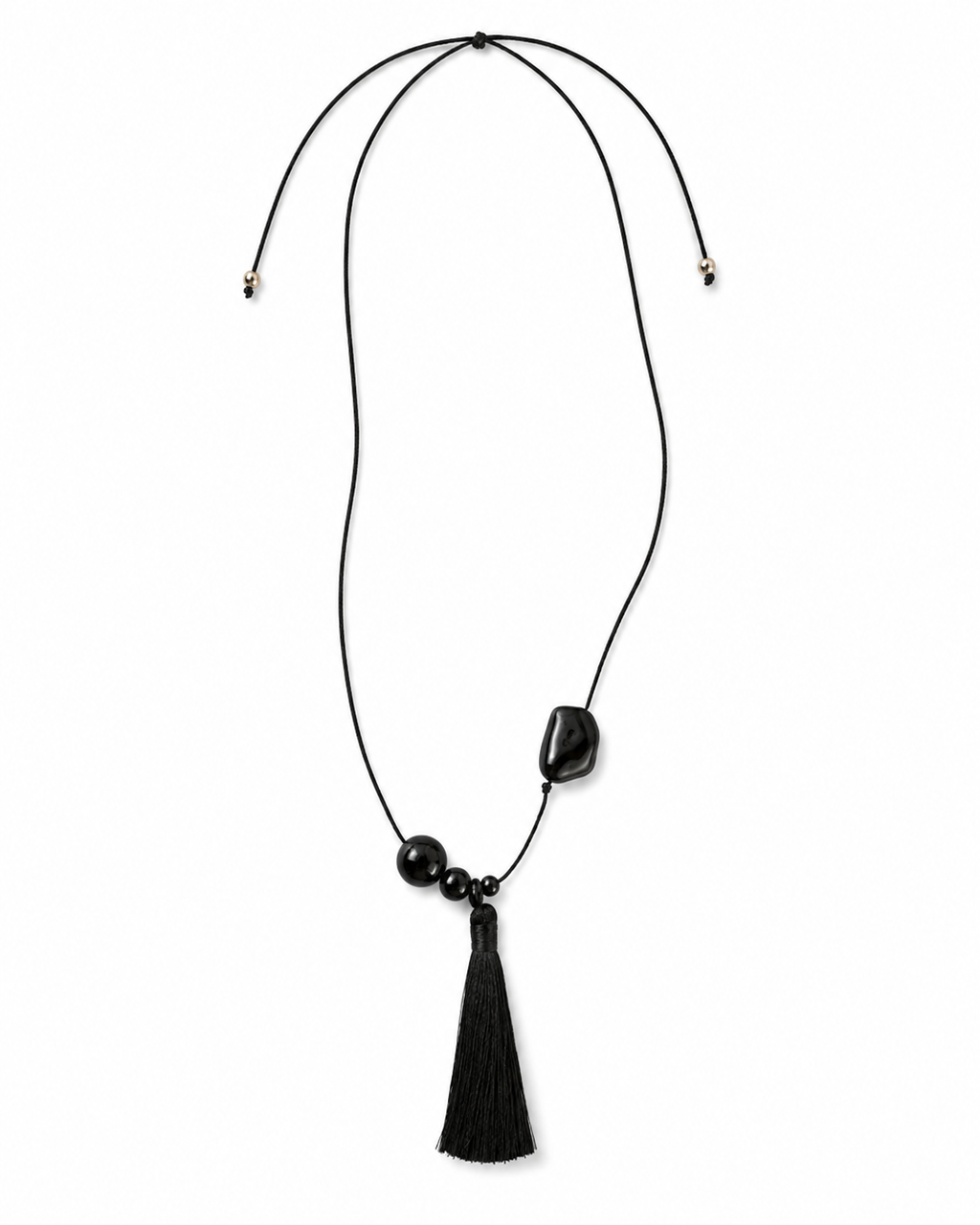 NASZYJNIK SIMONE TASSEL | BAWEŁNA ONYX