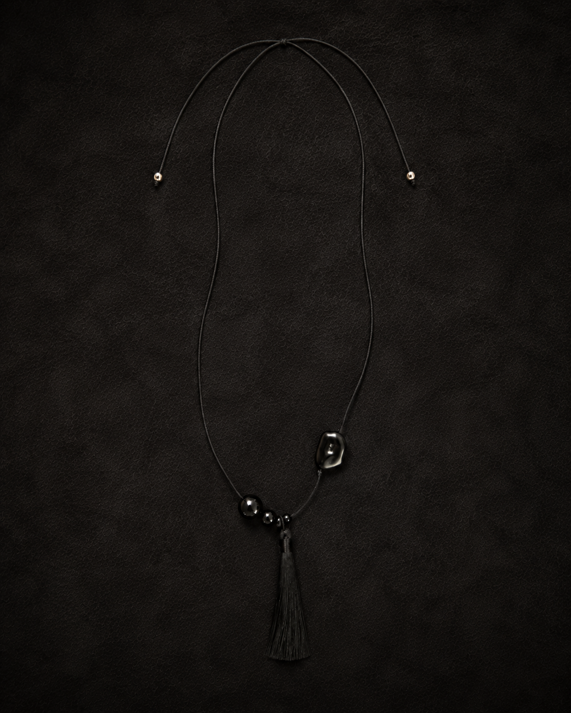 NASZYJNIK SIMONE TASSEL | BAWEŁNA ONYX