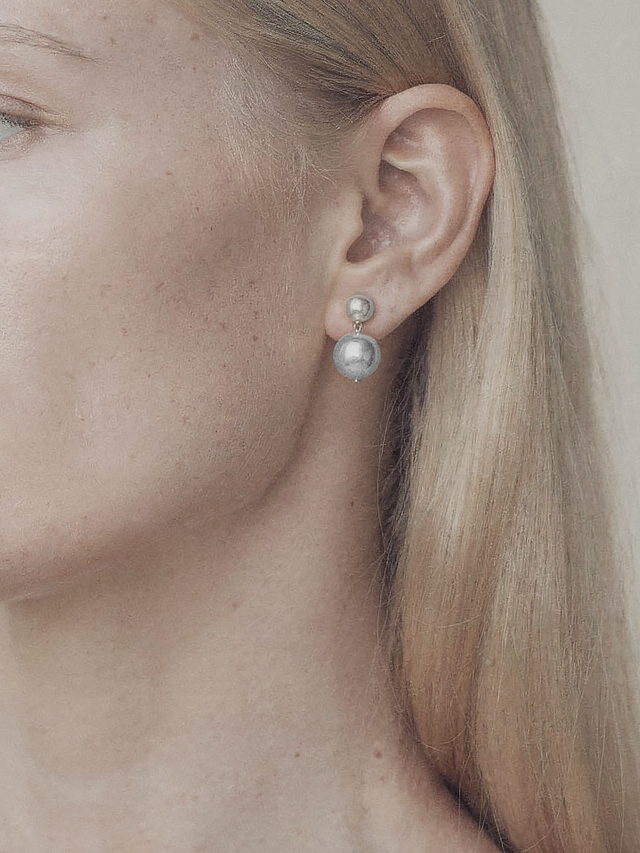 BALL DROP SILVER EARRINGS