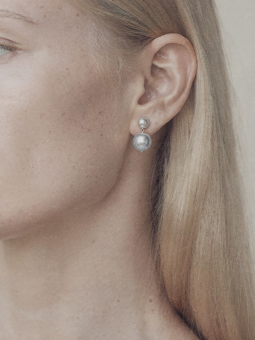 BALL DROP SILVER EARRINGS